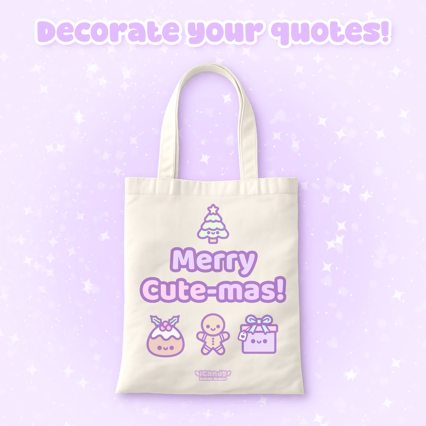 Kawaii Christmas Procreate Stamp Brush Set - 40 Cute Digital Stamps