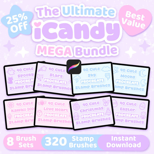 The Ultimate iCandy Mega Bundle for Procreate- 320 Cute Digital Stamps